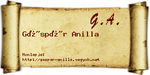 Gáspár Anilla névjegykártya